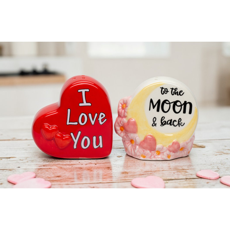 Amour, cœur et lune sel et poivre