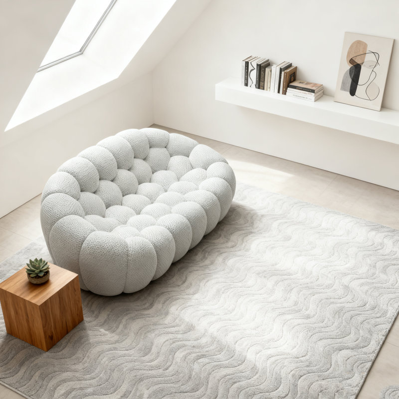 Causeuse modulaire gris clair