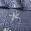 Courtepointe en coton bleu marine - 100% avec étoile de mer brodée, literie 4 pièces lavable à la machine