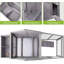 Poulailler et poulailler avec cage de nidification et cage à volaille pour l'extérieur 73,4 po avec roue pour 2 à 4 poulets-1438696474