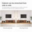Meuble de télévision extensible et rétractable de 70,9" à 120" (180-305 cm), console multimédia de style moderne du milieu du siècle avec placards et étagères ouvertes