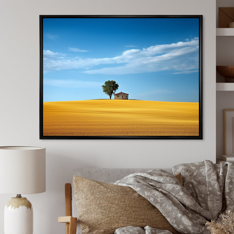 Minimalisme, campagne II, impression sur toile, H 24 po x l 32 po x P 1 po, Cadre flottant noir
