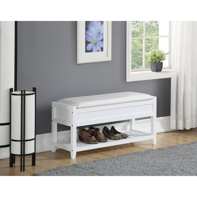 Banc avec rangement pour chaussures Rouen, Blanc