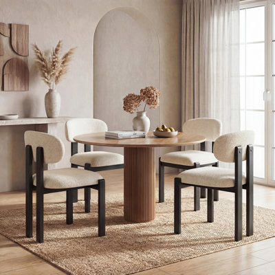 40.5cm H Fabric Upholstered Upholstered Back Side Chair in Beige
