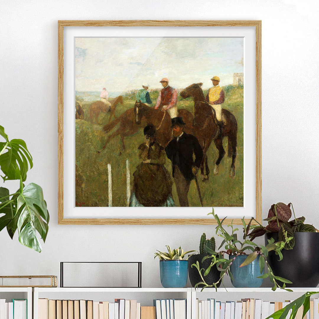 Gerahmter Grafikdruck Jockeys on Racecourse von Edgar Degas