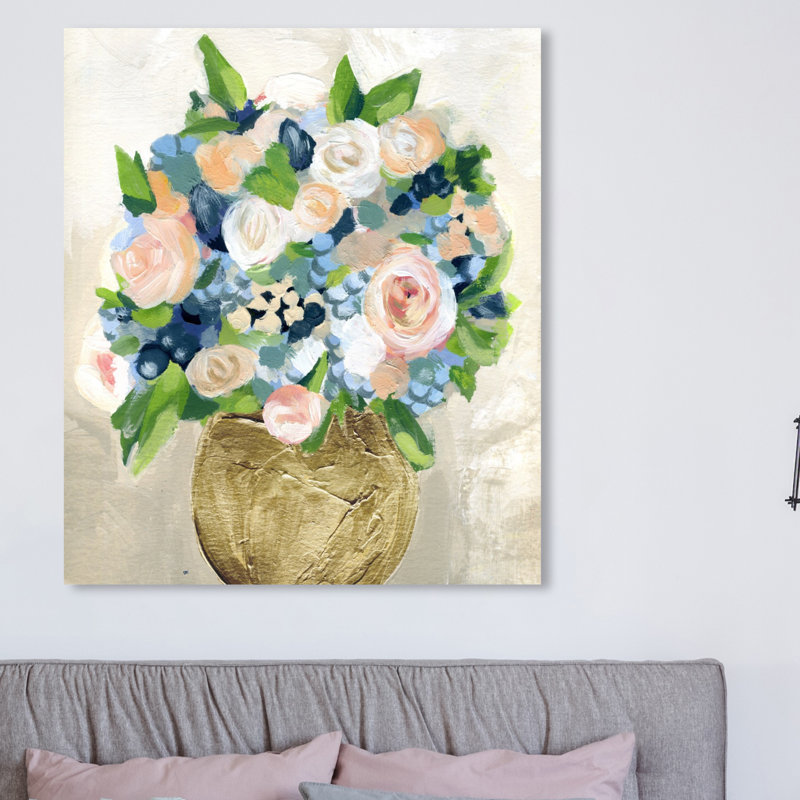 « juin pivoines », peinture sur toile, H 36 po x l 30 po x P 1,5 po