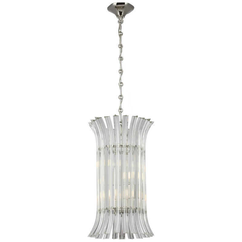 AERIN Rhine 12" Pendant with Crystal, Polished Nickel