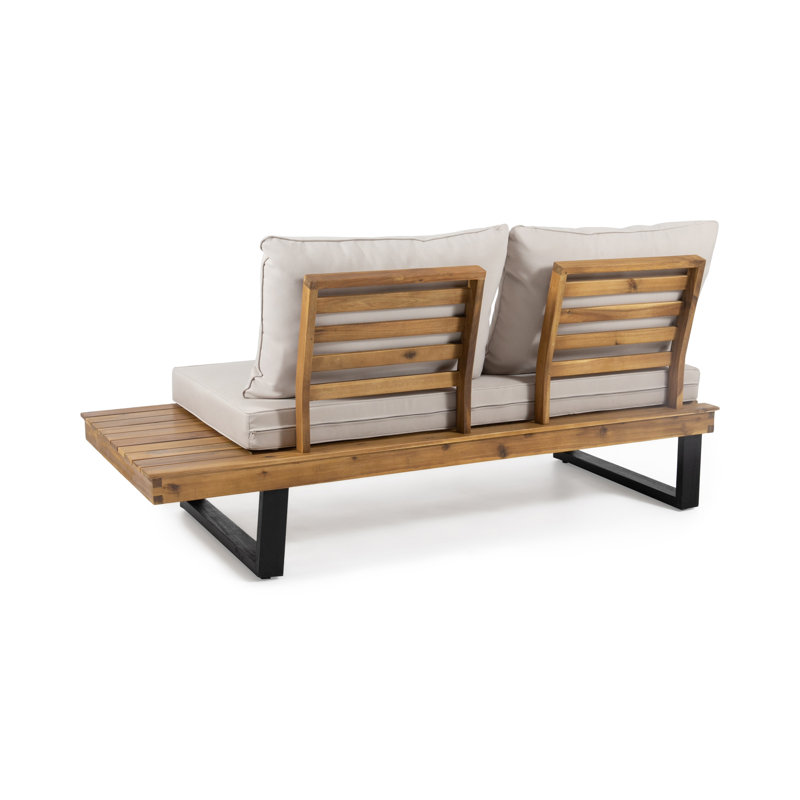  Ensemble de canapé modulaire d'extérieur 4 pièces avec table basse, meubles de patio, beige