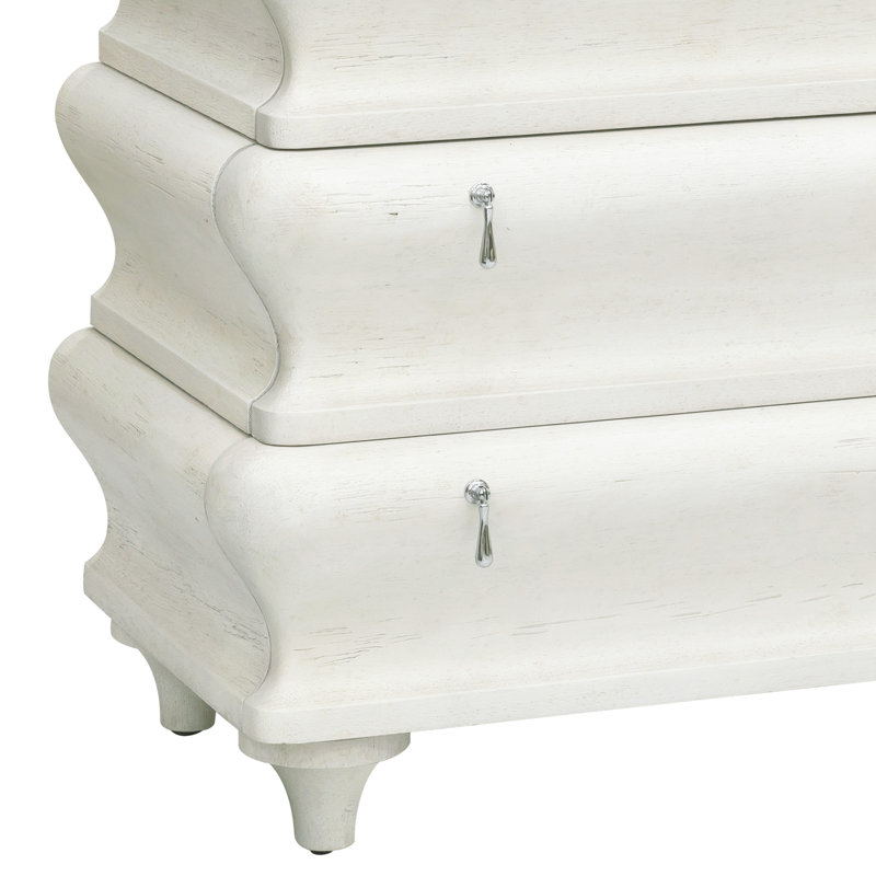 Chalky White Distressed Bombay 3-Drawer Chest
