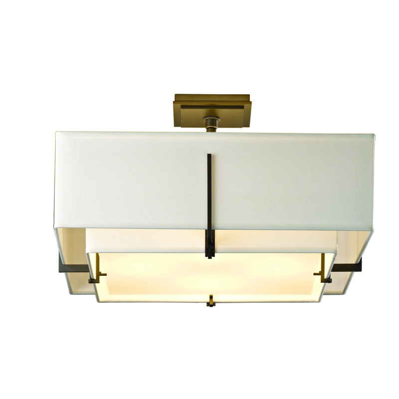 Exos 4 - Light 20.6" Semi Flush Mount, Natural Anna, Dark Smoke