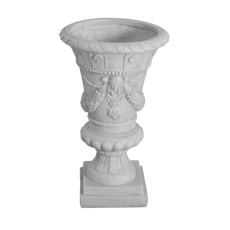 Urne de jardin, gris clair, H 23,75 po
