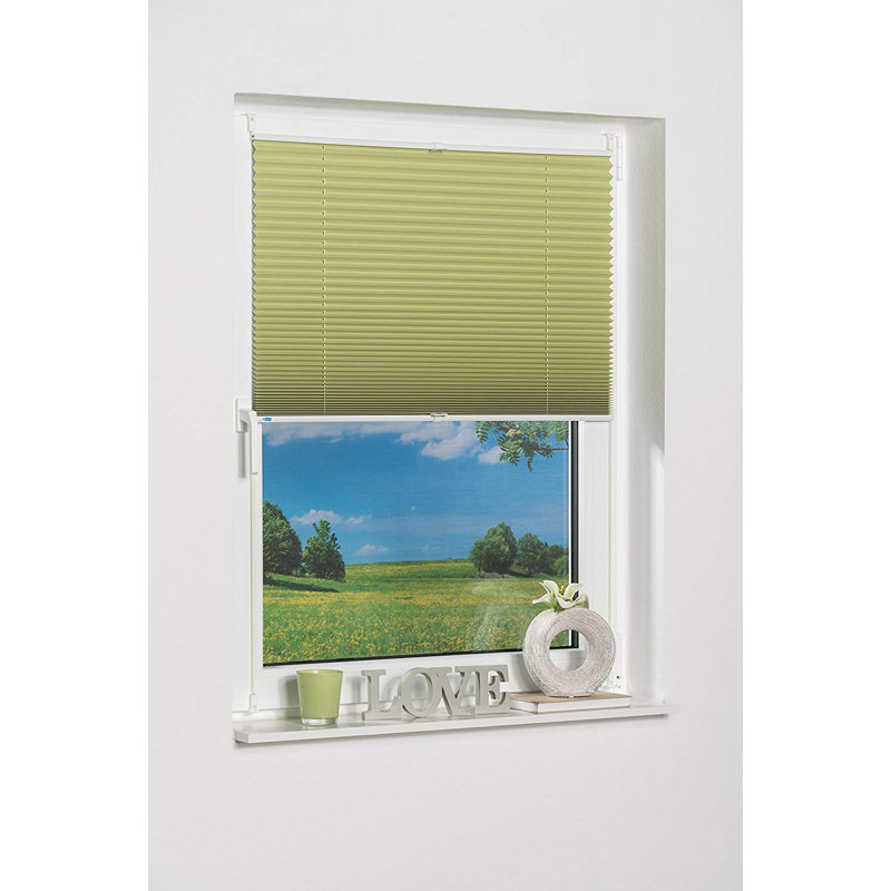 Cordless Room Darkening Pleated shade, 60 W x 130 L cm, Green