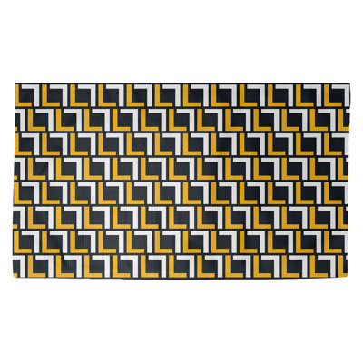 Tapis géométrique jaune / blanc / vert