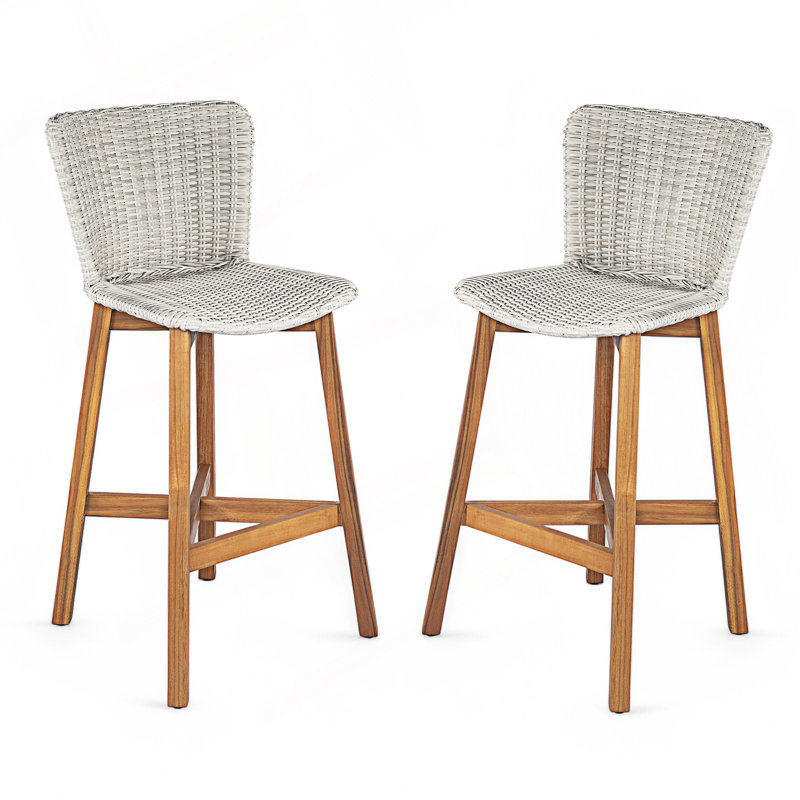 Ensemble de 2 tabourets de bar d'extérieur, Light Gray