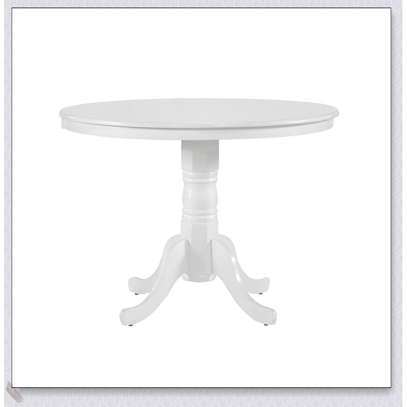 Ensemble de table de salle à manger 5 pièces avec 4 chaises Windsor de style blanc, durable et confortable