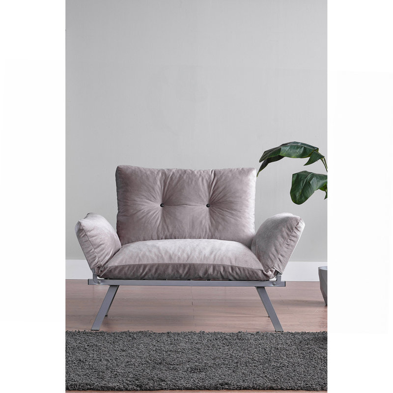 Causeuse futon en métal, Gris Pierre