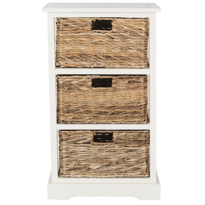 South Gate Ridge Solid Wood 43cm W 3 - Drawer Chest of Drawers, Distressed White