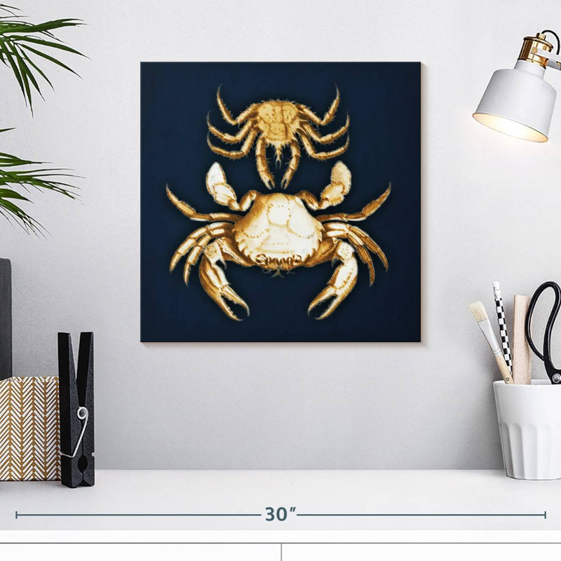 Crabes bruns bleu marine, H 16 po x l 16 po