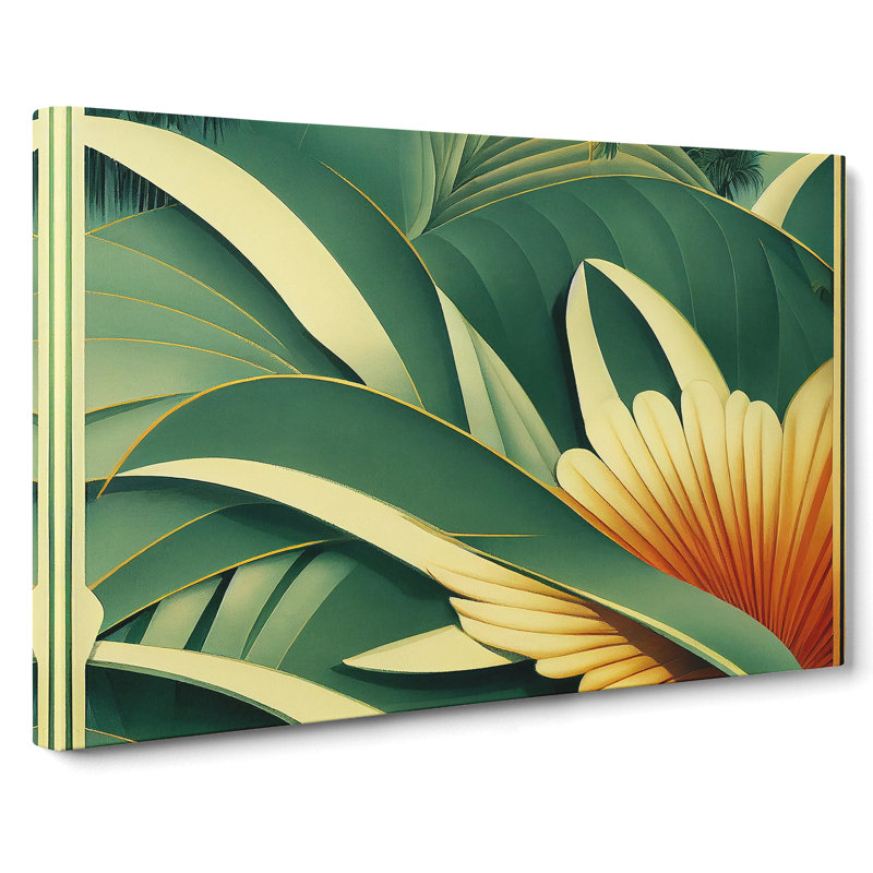 Ravishing Flowers Art Deco - Wrapped Canvas