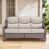 Coussin beige / structure brune