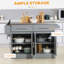 Îlot de cuisine roulant, gris-1650716438
