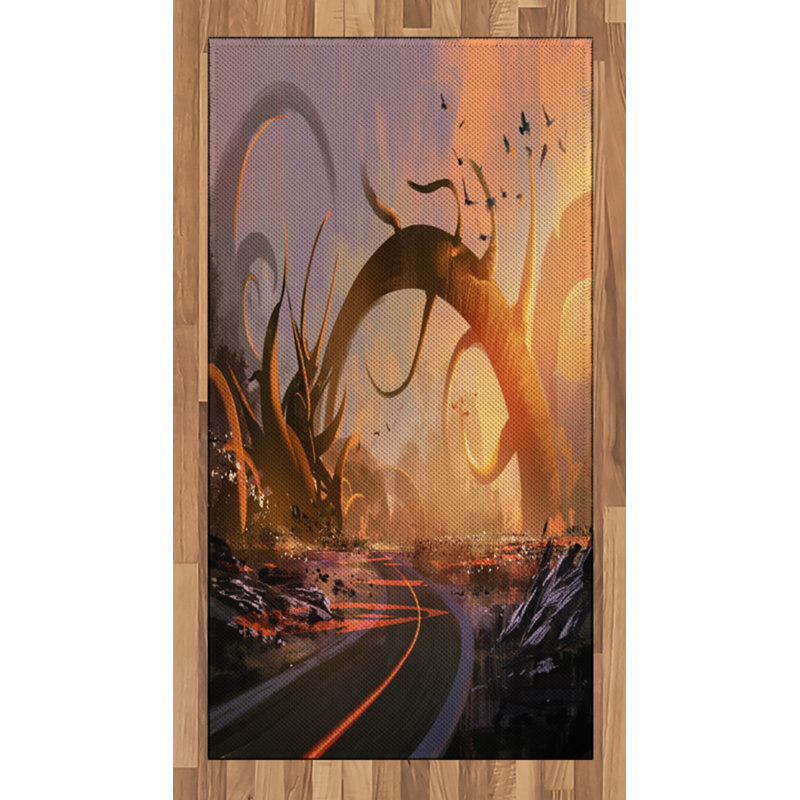 Tapis décoratif à longs poils en fibre de polyester à haute densité Fantasy, Rectangle 2 pi 7 po x 5 pi
