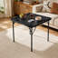 Matériau de panneau noir durable et lisse, conception de rangement pliable pour gagner de la place, table de jeu décontractée pour quatre personnes avec porte-gobelet et plateau intégrés.-136159933-136159932
