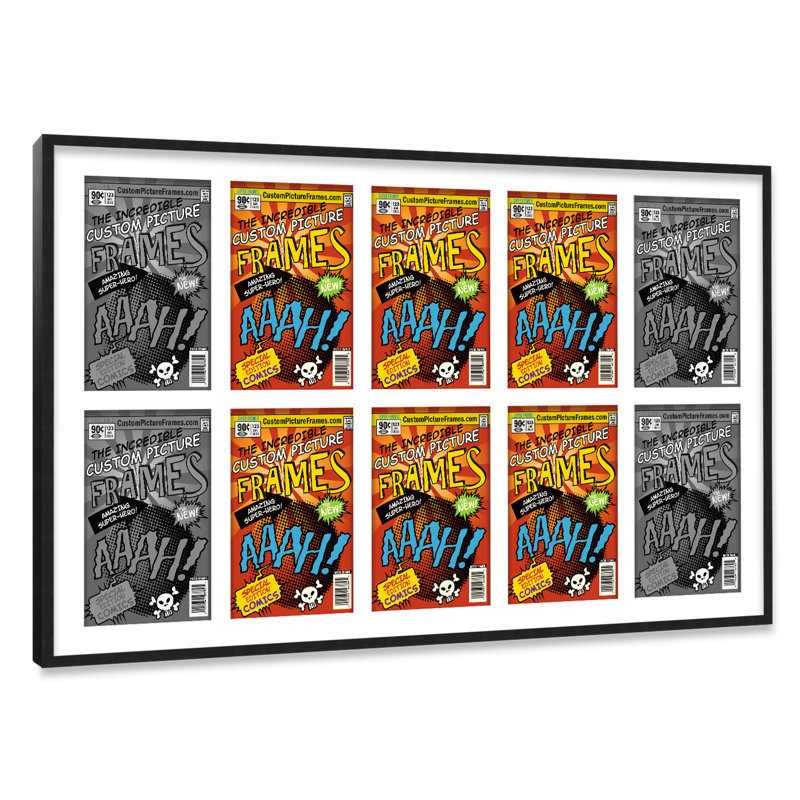 Cadre photo, 7,125 po x 10,5 po, Noir / blanc, 29" x 50.5"
