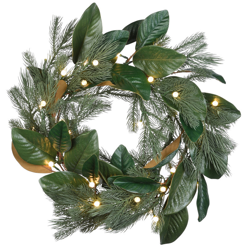 Couronne de pin 24 po avec lumières DEL Holiday Aisle®