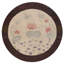 Antique Artistic Dragonfly Design Small Round Chinese Art Deco Ivory Color Rug
