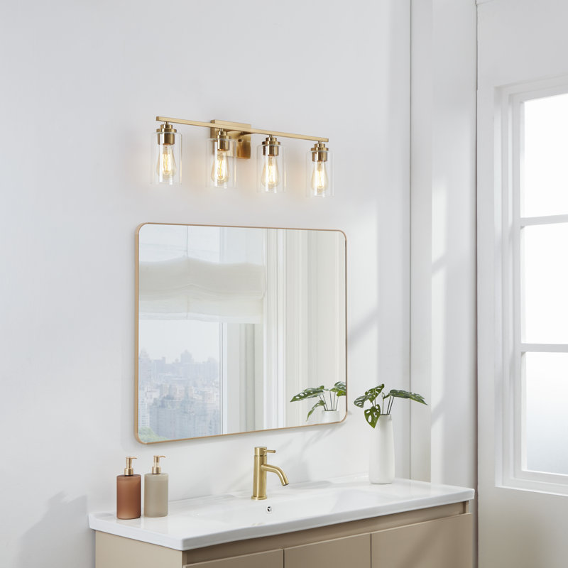 Quitterie - Éclairage pour meuble-lavabo, Or, Clear, 4