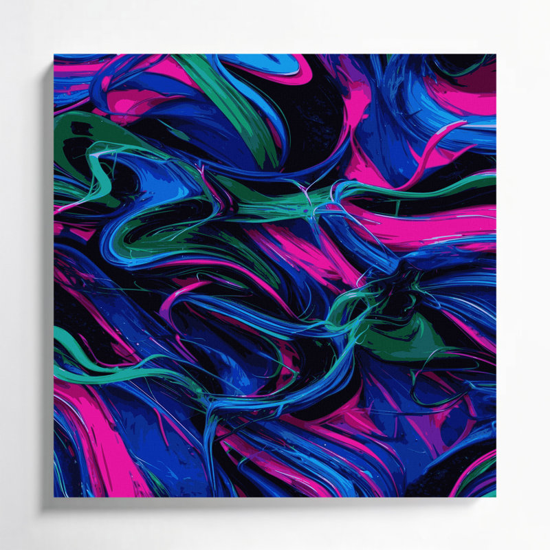 Art numérique sur toile numérique, abstraction numérique 93, H 12 po x l 12 po