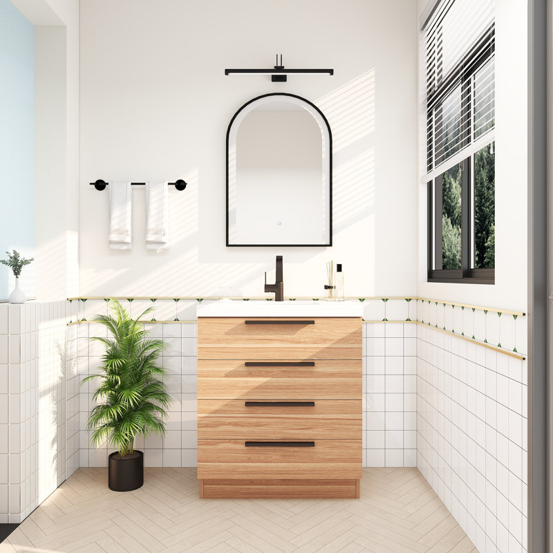 Meuble-lavabo autoportant Carla, 30", Chêne blanc