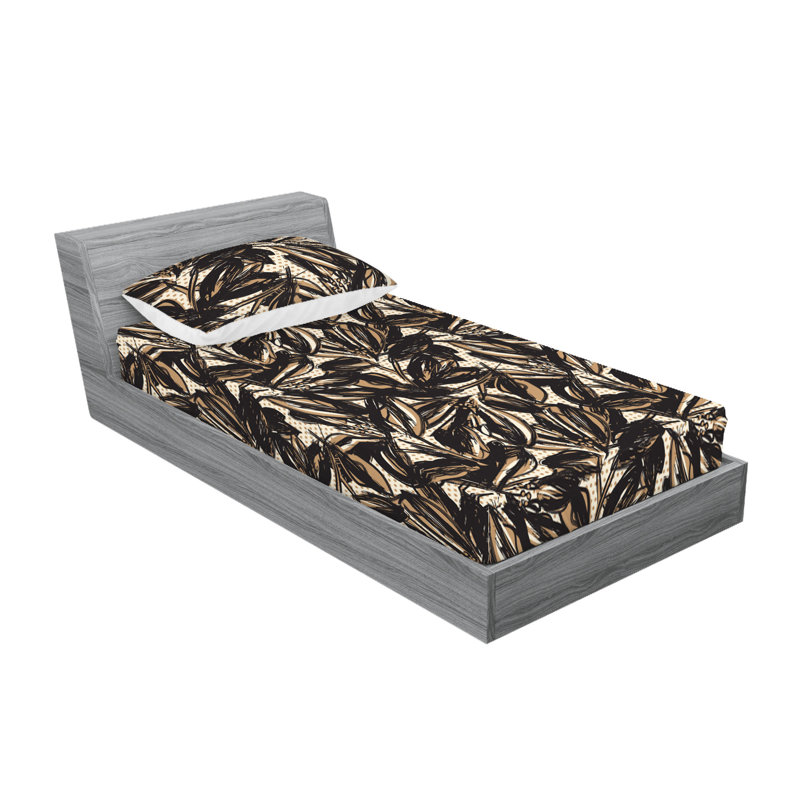 Drap-housse et taies décoratives 3 pièces Ambesonne, Ensemble de draps pour lit simple TG avec 1 taie d