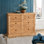 Commode double à 6 tiroirs Farmhouse, commode en bois de pin massif, armoire de rangement rustique avec poignées en métal noir, organisateur de chambre en bois