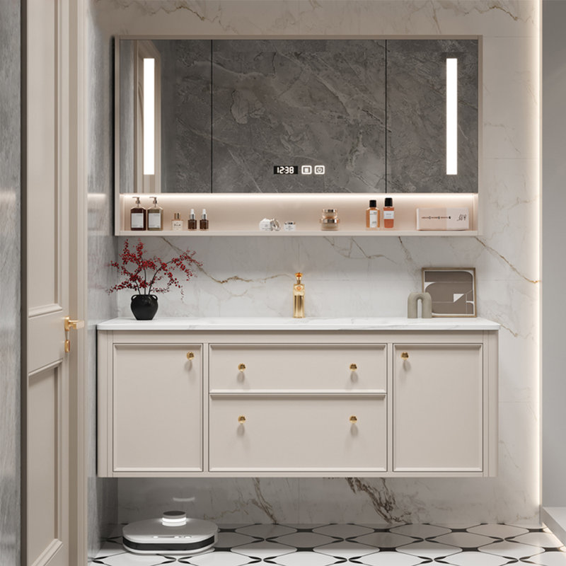 Armoire de salle de bain légère et luxueuse moderne, 47"
