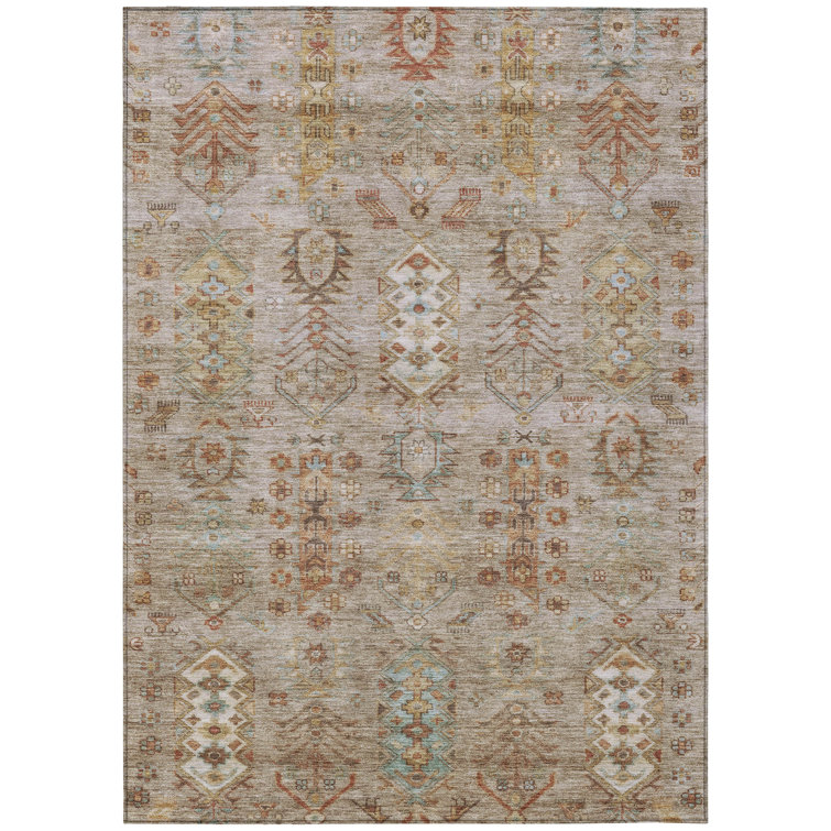 Machine Washable Indoor/Outdoor Xhevrie Beige Rug