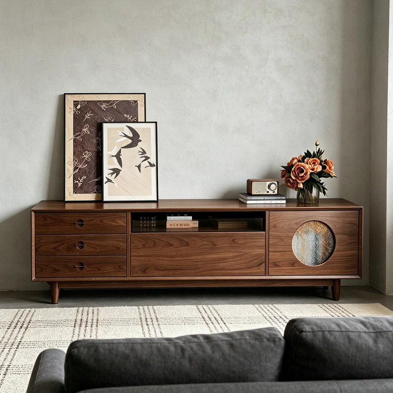 Meuble télé de luxe Luxury, H 22,04 po x L 70,86 po x l 15,74 po, Brun