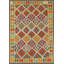 Tapis oriental multicolore en laine Kilim 4 x 6