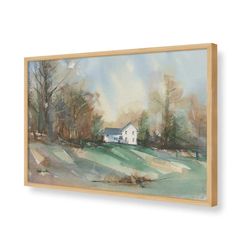 «Back Road Bungalow» par Stephen Calcasola, reproduction d'art, H 12 po x l 18 po, Argent argent