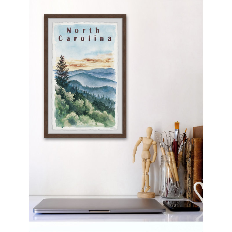 Une vue de la Caroline du Nord - Cadre photo, publicité sur papier, H 24 po x l 16 po x P 1,5 po