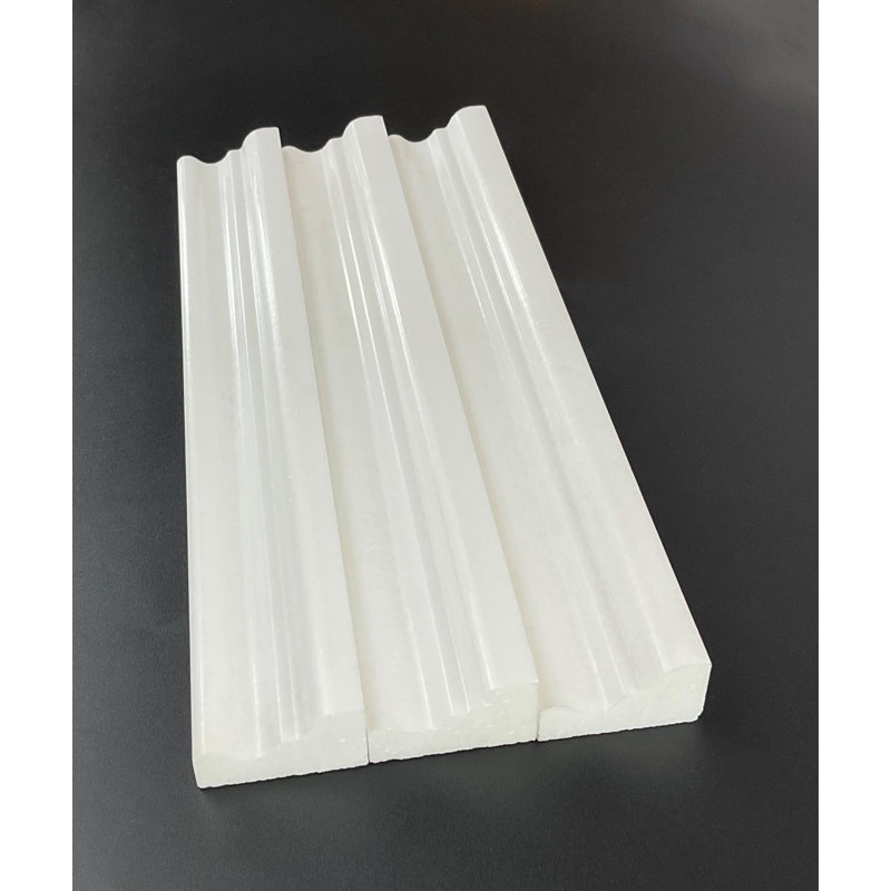 Garniture de tuile de rail de chaise en marbre L 12 po x l 1,8 po, Thassos blanc