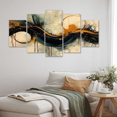 «Gold», jeu optique spiral III - Constructivisme, art mural moderne sur toile