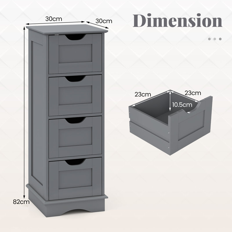 Freestanding Linen Cabinet, Grey