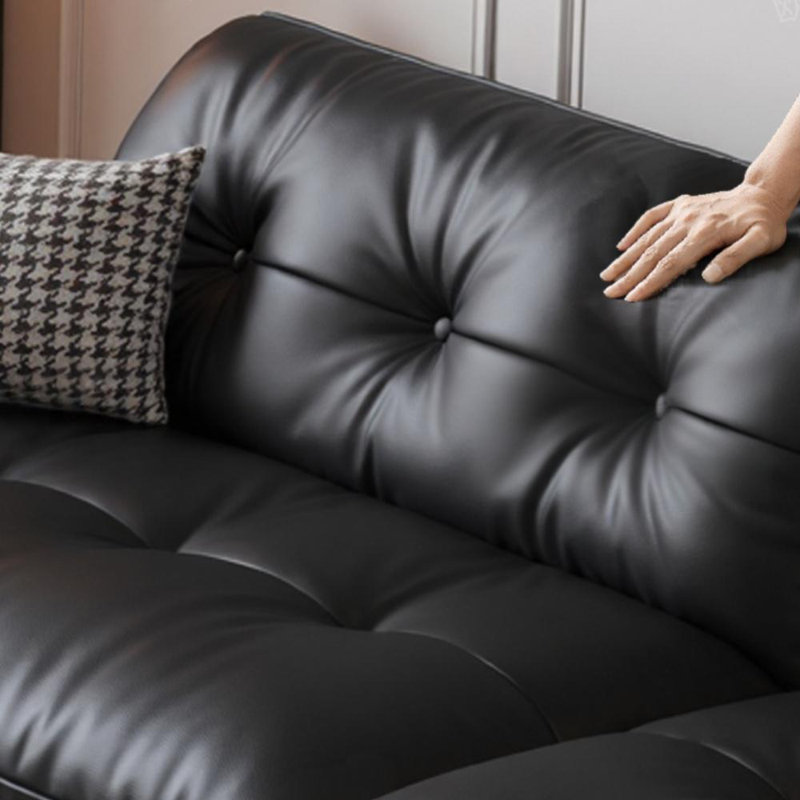 Black Retro Straight Layout Sofa