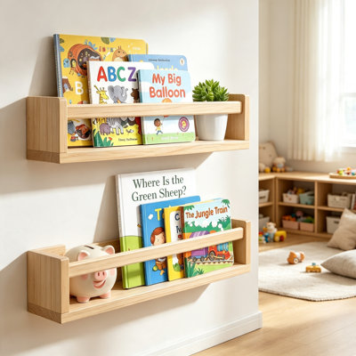9cm H x 42cm W Pine Bookcase