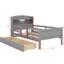 Lit plateforme moderne en bois simple équipé d'un éclairage à DEL, de rails de sécurité polyvalents pour la tête de lit et de deux tiroirs-1301848637