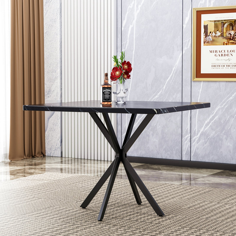 Table de salle à manger carrée, table de salle à manger carrée moderne pour 4 à 6 personnes, table basse pour la salle à manger de cuisine, bureau, espace