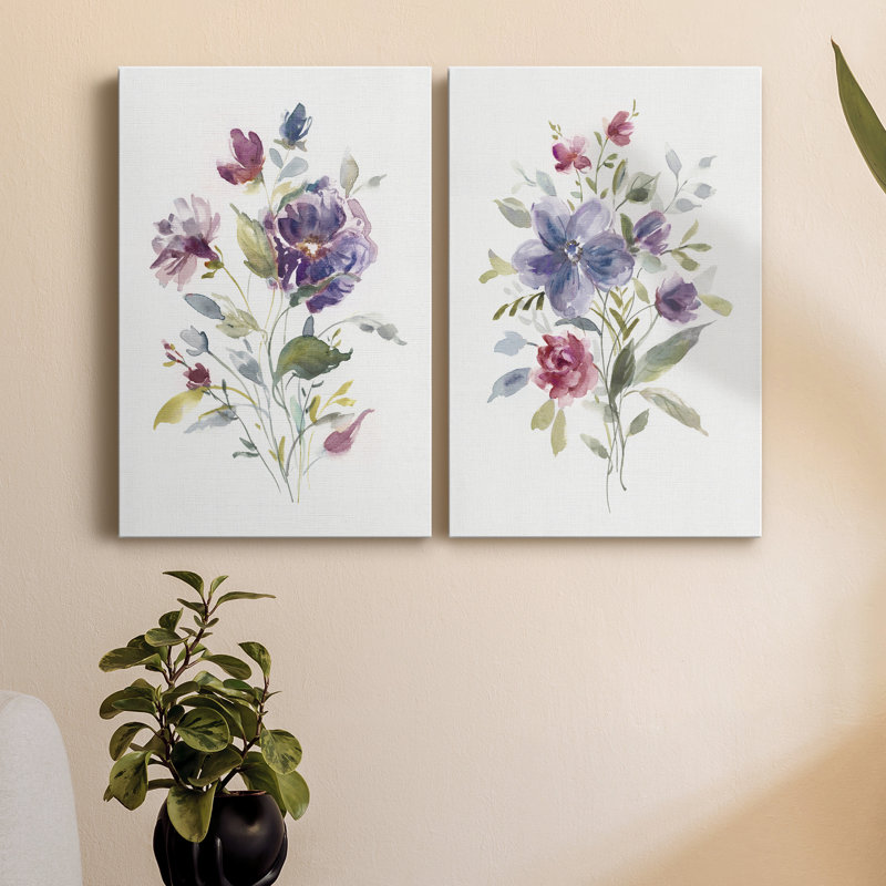 Couleur variété I - ensemble de 2 peintures, H 60 po x l 80 po x P 2 po, Toile tendue