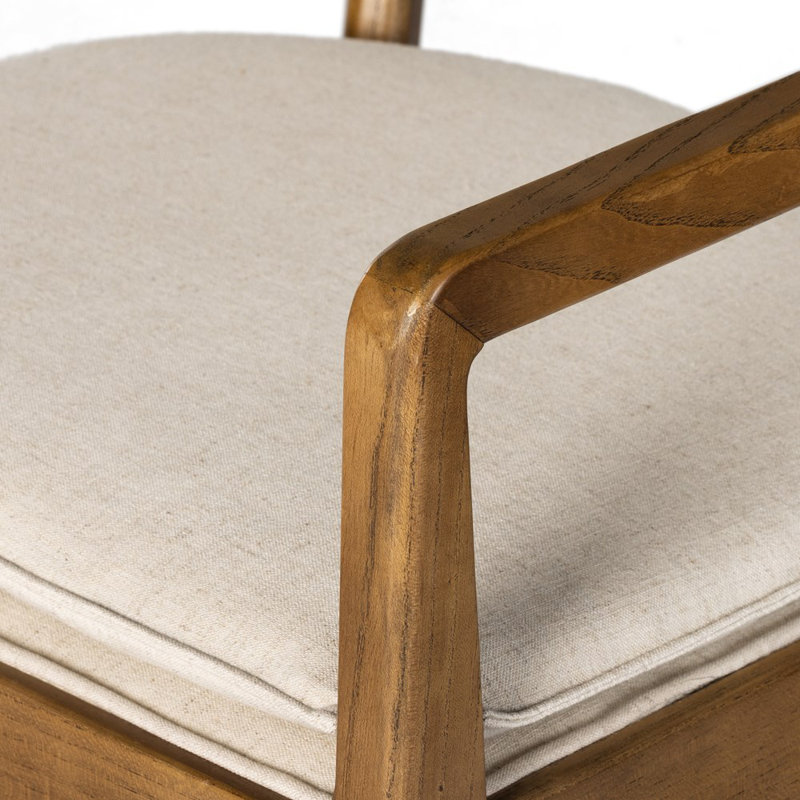 Chaise avec accoudoirs Britt, Bois de micocoulier grillé